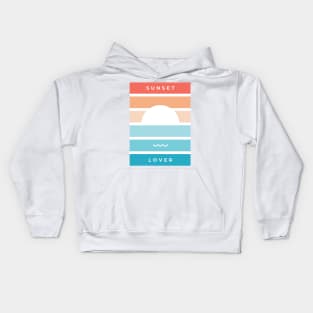 Sunset lover retro design Kids Hoodie